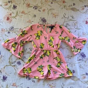 Limited Too 24M Girls Romper Long sleeve Pink and Yellow with Lemons